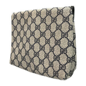 Gucci Monogram clutch beige GG canvas bag Pouch blue